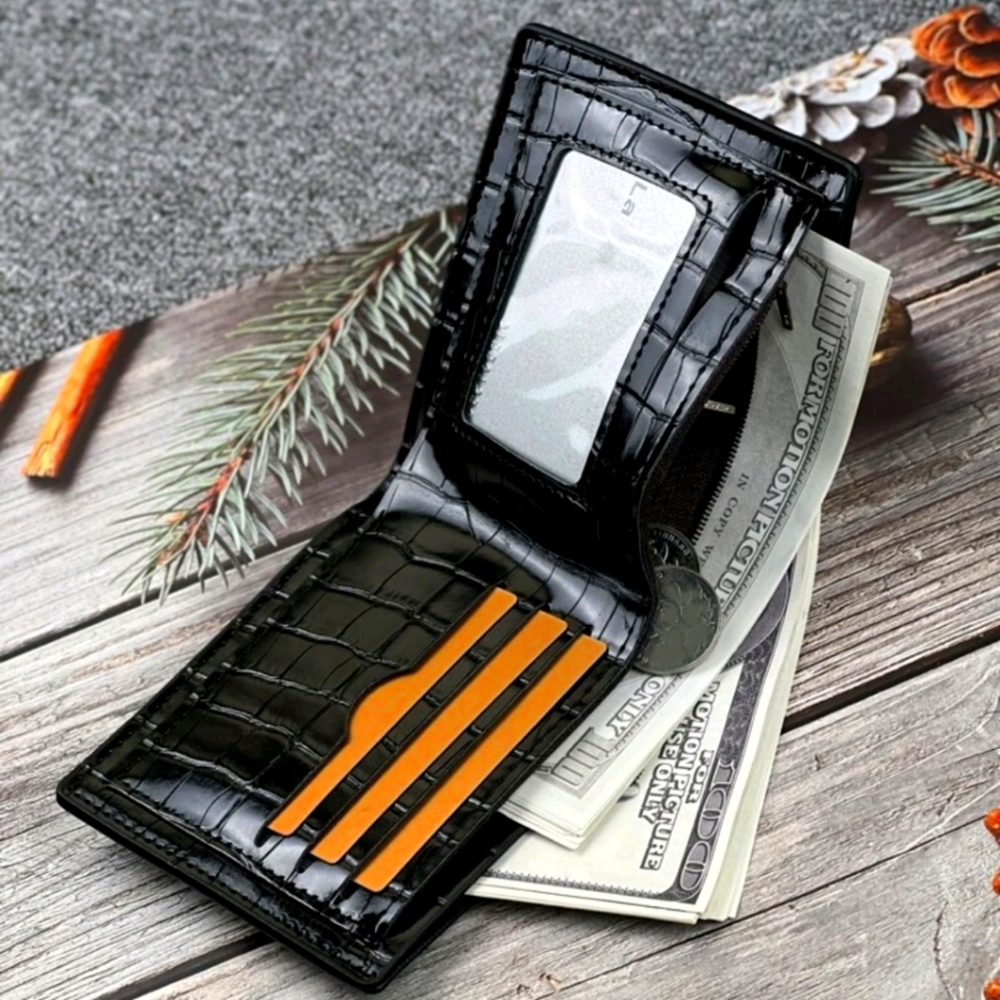 New! Crocodile embossed wallet